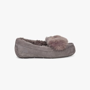 Ugg Ansley Puff Bow Women Slippers Grey (2516KEWPF)